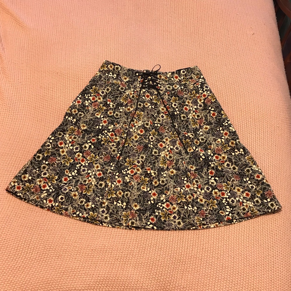 Anthropologie Velvet Printed Skirt 0